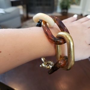J. Crew Cable Tortoise & Gold Bracelet